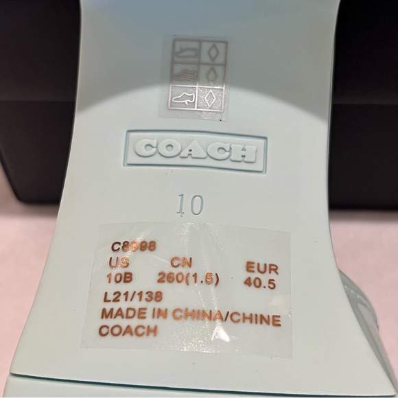 Coach Scarlett Rubber Block Heel Sandals Size 10 Sea Mist (Green/Blue) - Picture 10 of 13